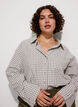 Ruudullinen paita rintataskulla, Valkoinen, Model image number 0