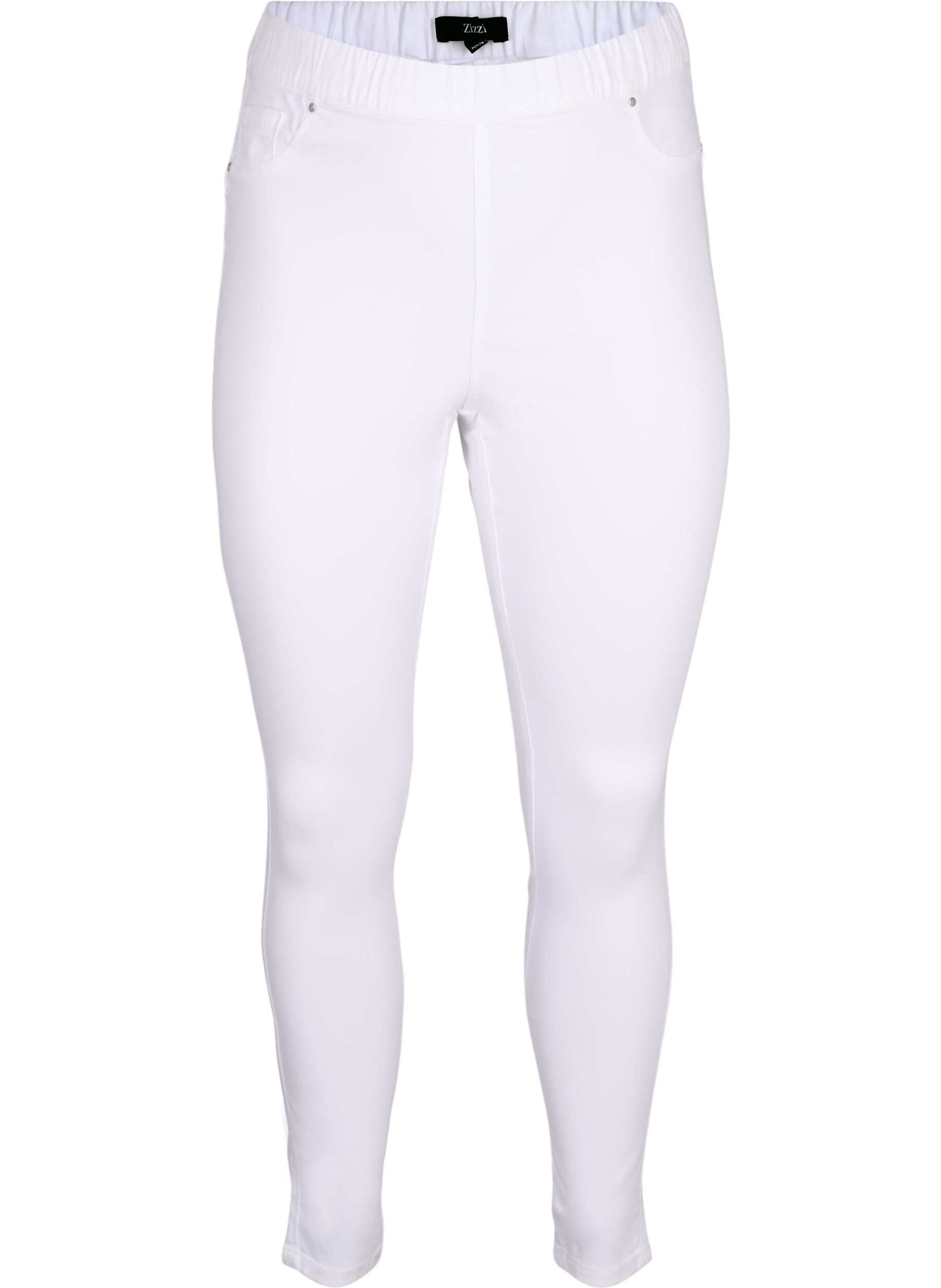 ZizziKorkeavy&ouml;t&auml;r&ouml;iset jeggingsit, Valkoinen, Packshot image number 0