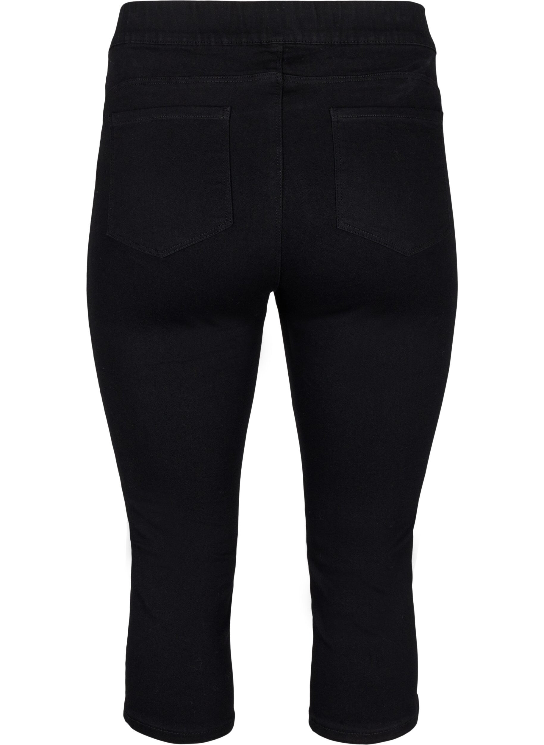 Zizzi Caprit denimist&auml; joustavalla vy&ouml;t&auml;r&ouml;nauhalla, Musta, Packshot image number 1