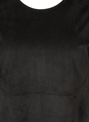 Lyhythihinen mekko pyöreällä pääntiellä, Black, Packshot image number 2