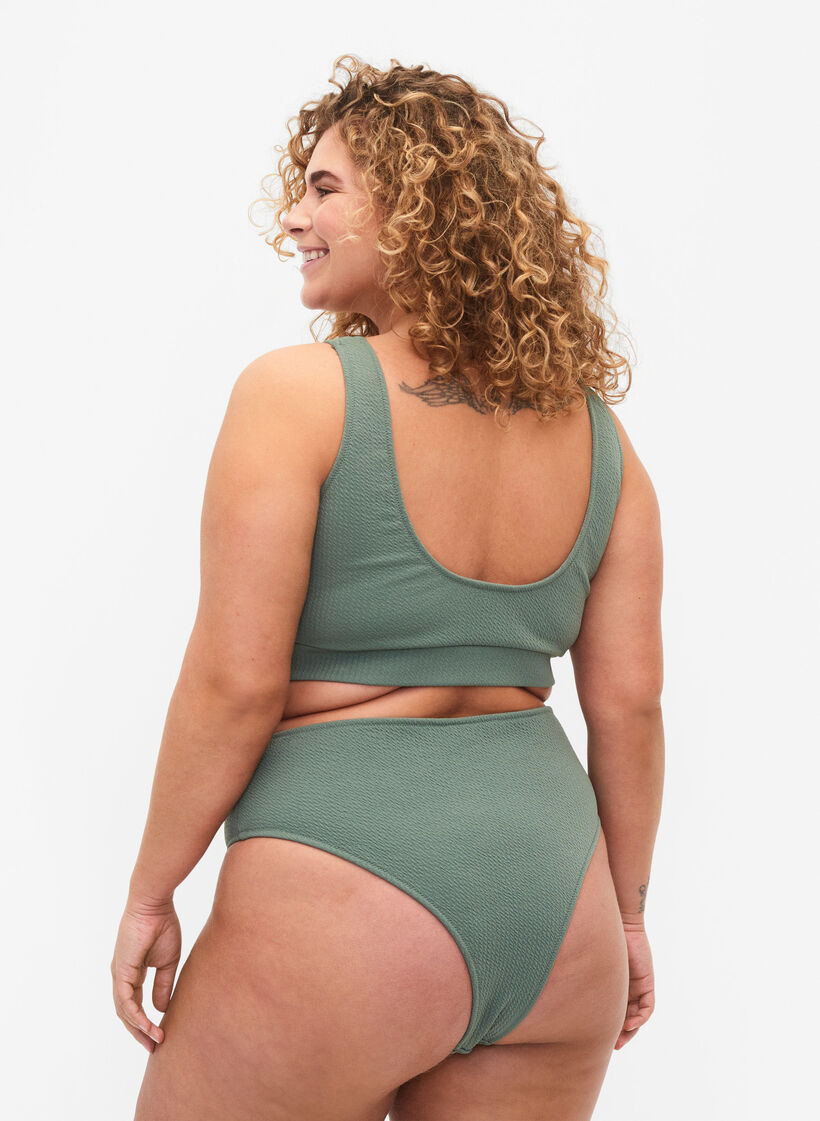 Bikinialaosa krepatulla tekstuurilla, Vihreä, Model image number 1
