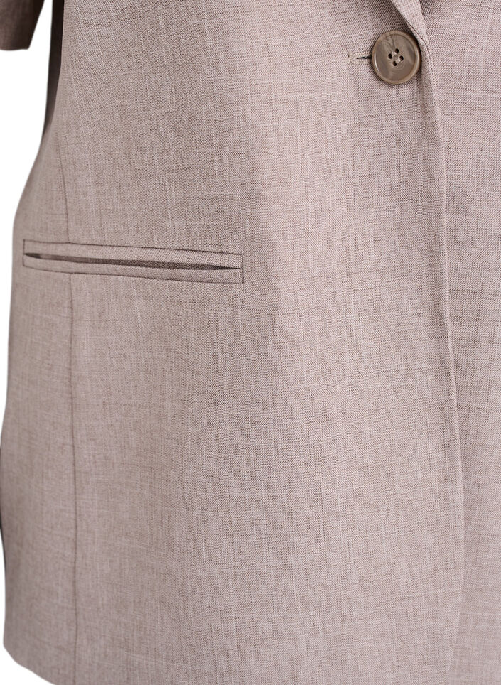 Bleiseri lyhyill&auml; hihoilla ja kaulusk&auml;&auml;nteill&auml;, Ruskea, Packshot image number 2