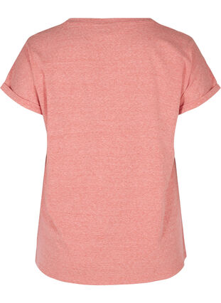 Meleerattu puuvillainen t-paita, Faded Rose melange, Packshot image number 1