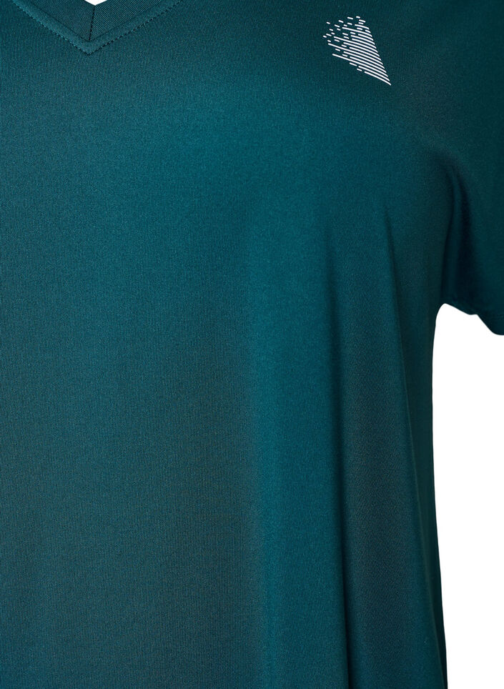 V&auml;lj&auml; treenipaita, jossa on V-p&auml;&auml;ntie, Vihre&auml;, Packshot image number 2