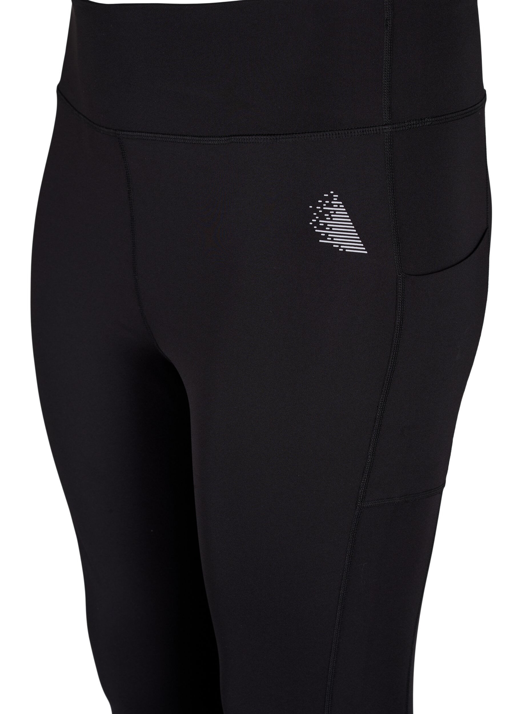 Zizzi CORE, POCKET TIGHTS -Treenitrikoot mesh-kankaalla ja taskulla, Black, Packshot image number 2