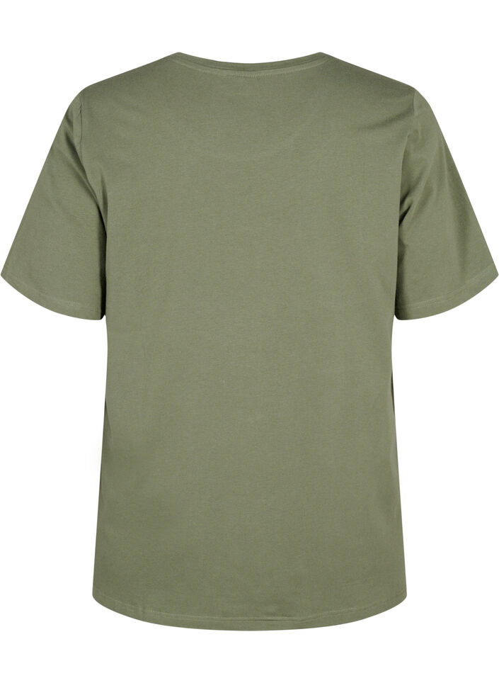 Orgaanisesta puuvillasta valmistettu T-paita, jossa on brodeerattuja koristeita, Thyme, Packshot image number 1