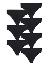 7-pack puuvillaiset stringit, Musta