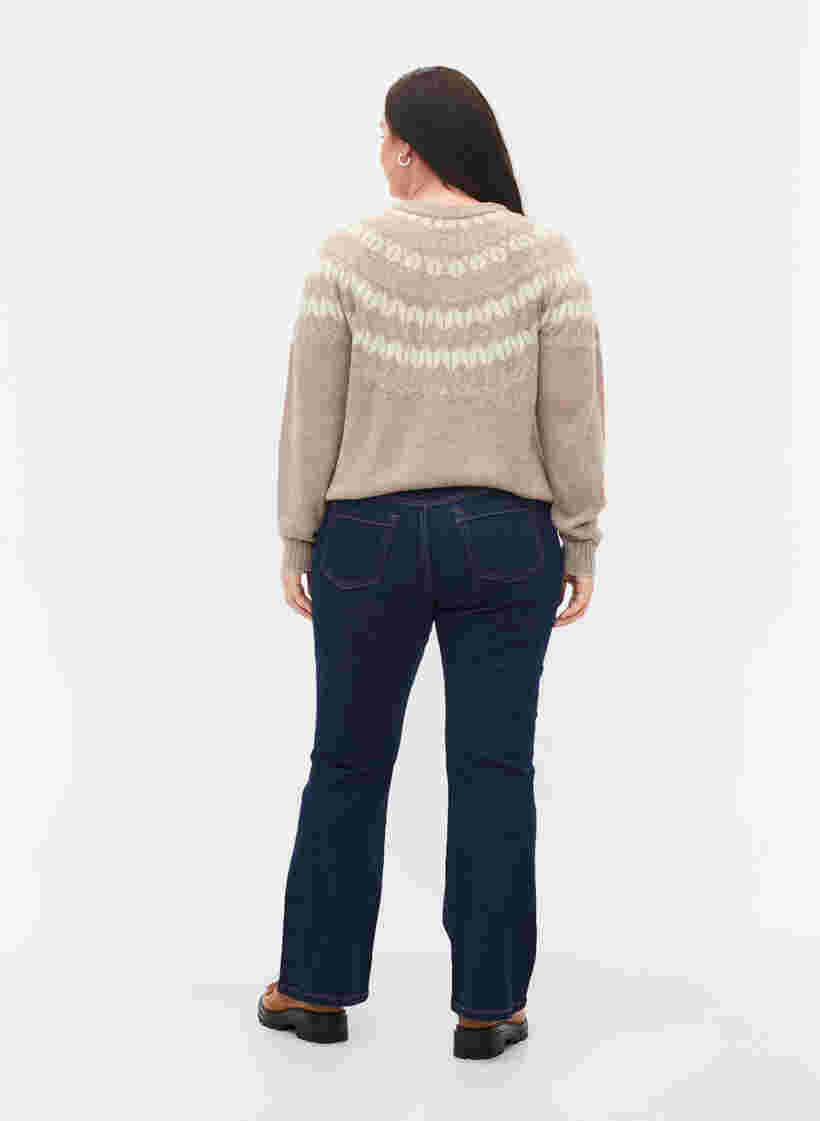 Korkeavyötäröiset Ellen bootcut-farkut, Unwashed, Model image number 1