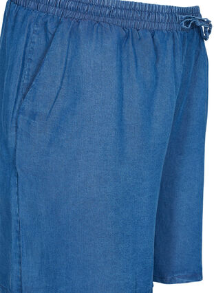 Väljät shortsit nyörillä ja taskuilla, Blue denim, Packshot image number 2