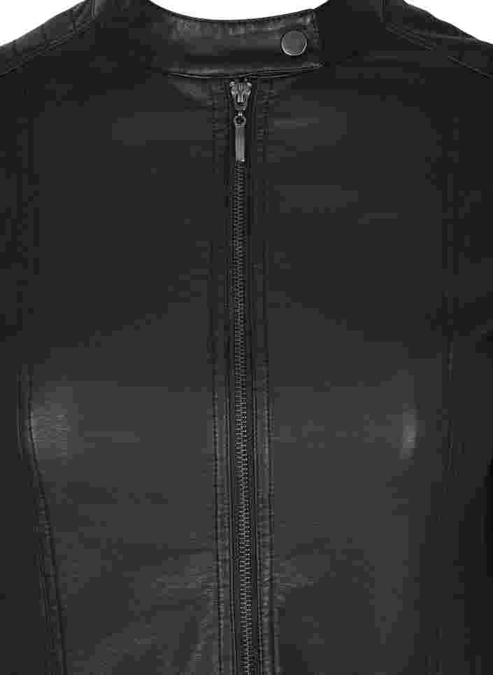 Keinonahkatakki taskuilla, Black, Packshot image number 2