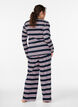 Raidalliset pyjamahousut leveill&auml; lahkeilla, Sininen, Model image number 2