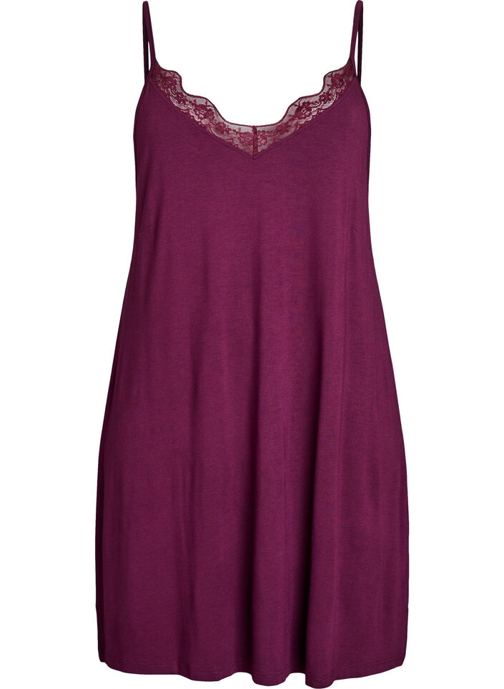 Pitsireunainen viskoosiy&ouml;paita, Tumma Bordeaux, Packshot image number 0