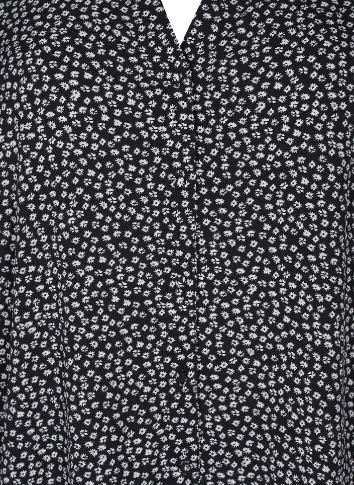 Midi-mekko pitkillä hihoilla, Black Small Flower, Packshot image number 2