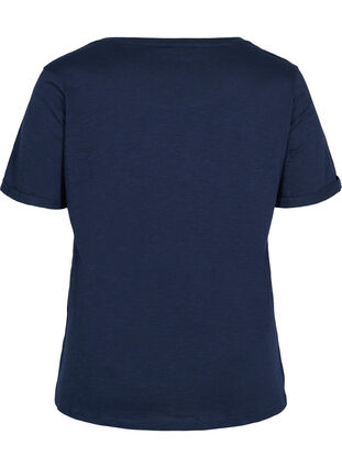 Puuvillainen t-paita lyhyillä hihoilla, Navy Blazer, Packshot image number 1