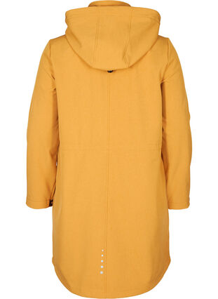 Pitkä hupullinen softshell-takki, Spruce Yellow, Packshot image number 1