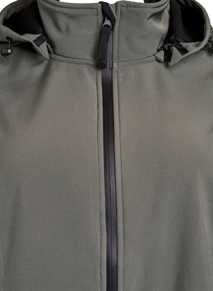Lyhyt softshell-takki irrotettavalla hupulla, Harmaa, Packshot image number 2