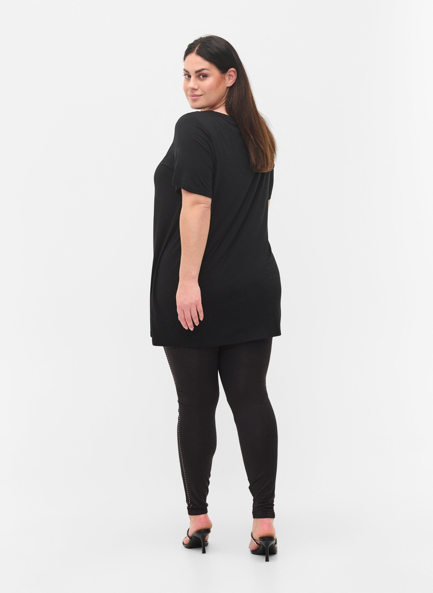ZizziViskoosileggingsit koristekivill&auml;, Black, Model image number 1