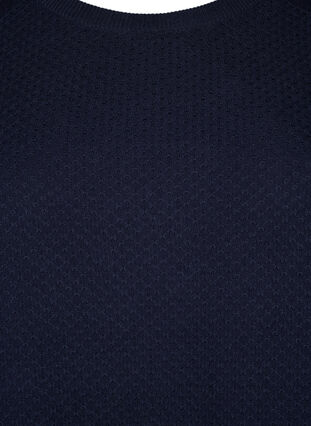 Luomupuuvillainen kuvioneulepusero, Navy Blazer, Packshot image number 2