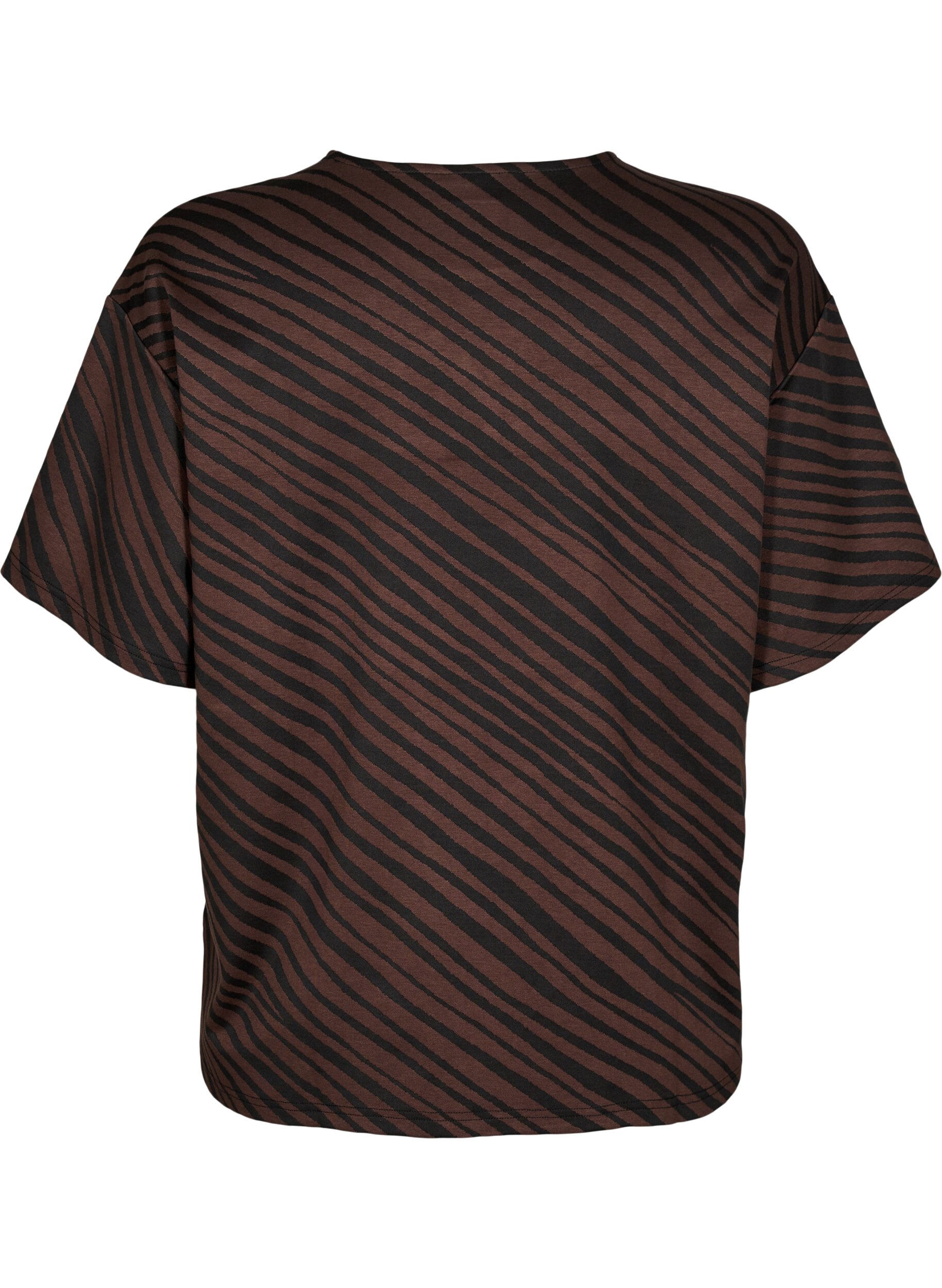 Zizzi Ylisuuri pusero kuviolla, Ruskea, Packshot image number 1