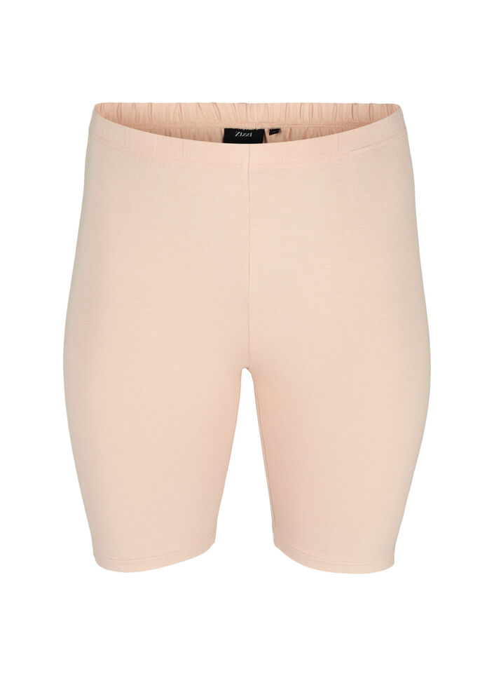 Yksiväriset perus pyöräilyshortsit , Beige, Packshot image number 0