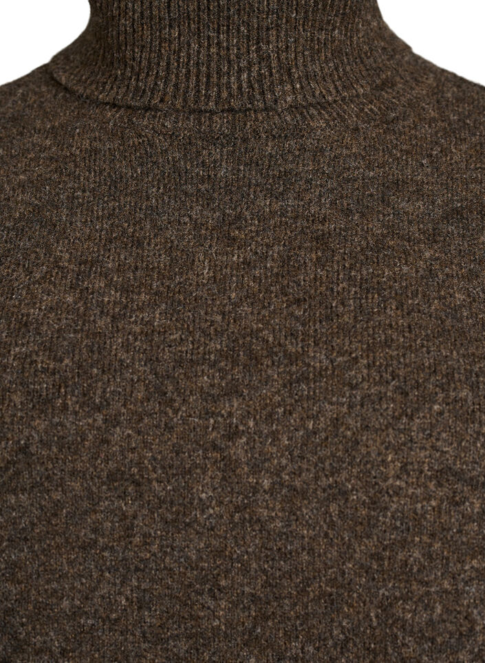 Neuleliivi korkealla poolokauluksella, Ruskea, Packshot image number 2