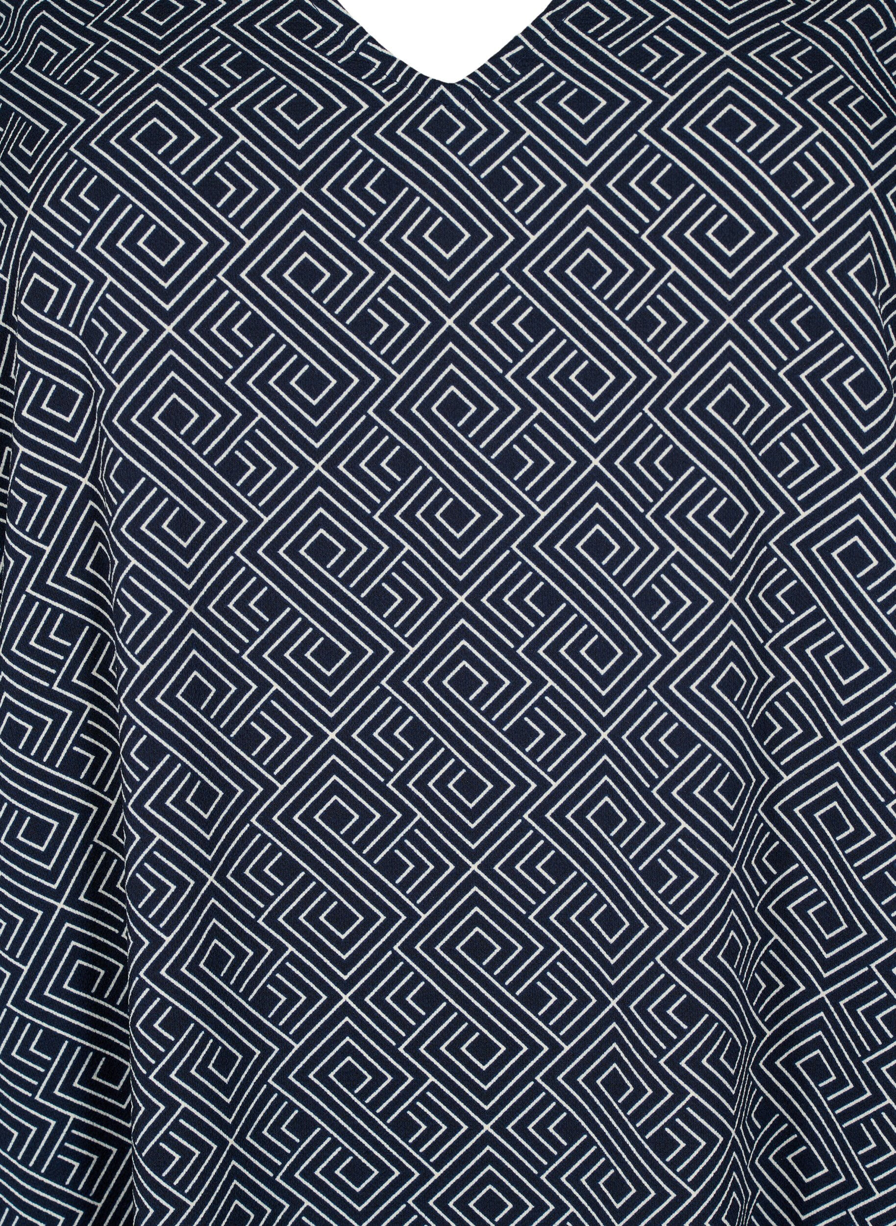 Zizzi V-kauluksellinen mekko kuviolla, Navy Graphic AOP, Packshot image number 2