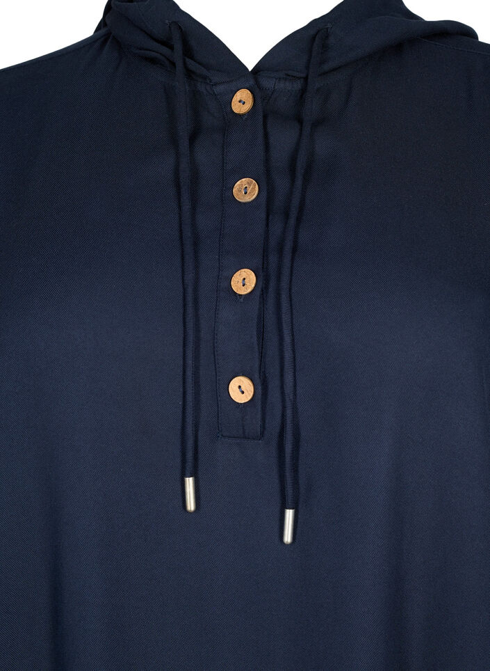 Viskoositunika hupulla, Navy Blazer, Packshot image number 2