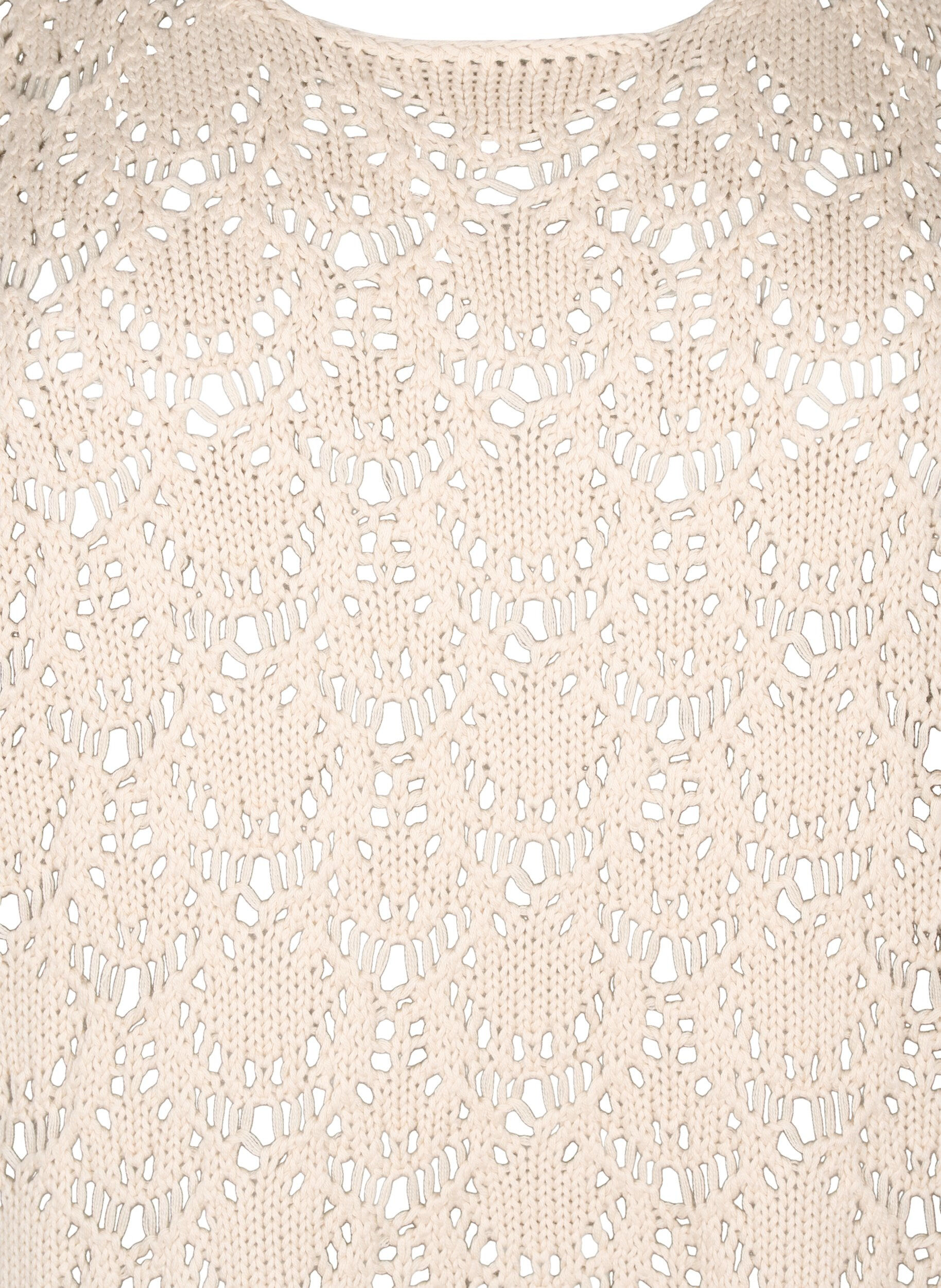 Zizzi Neulepusero lyhyill&auml; lepakkohihoilla, Beige, Packshot image number 2