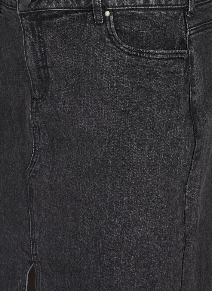 Farkkuhame, jossa on etuhalkio, Dark Grey Denim, Packshot image number 2