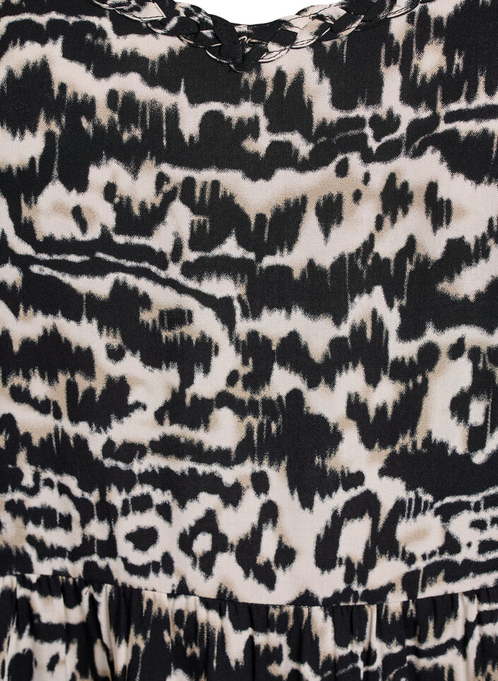 Midi-mittainen olkainmekko, jossa on smokattu selkäosa, Musta, Packshot image number 2