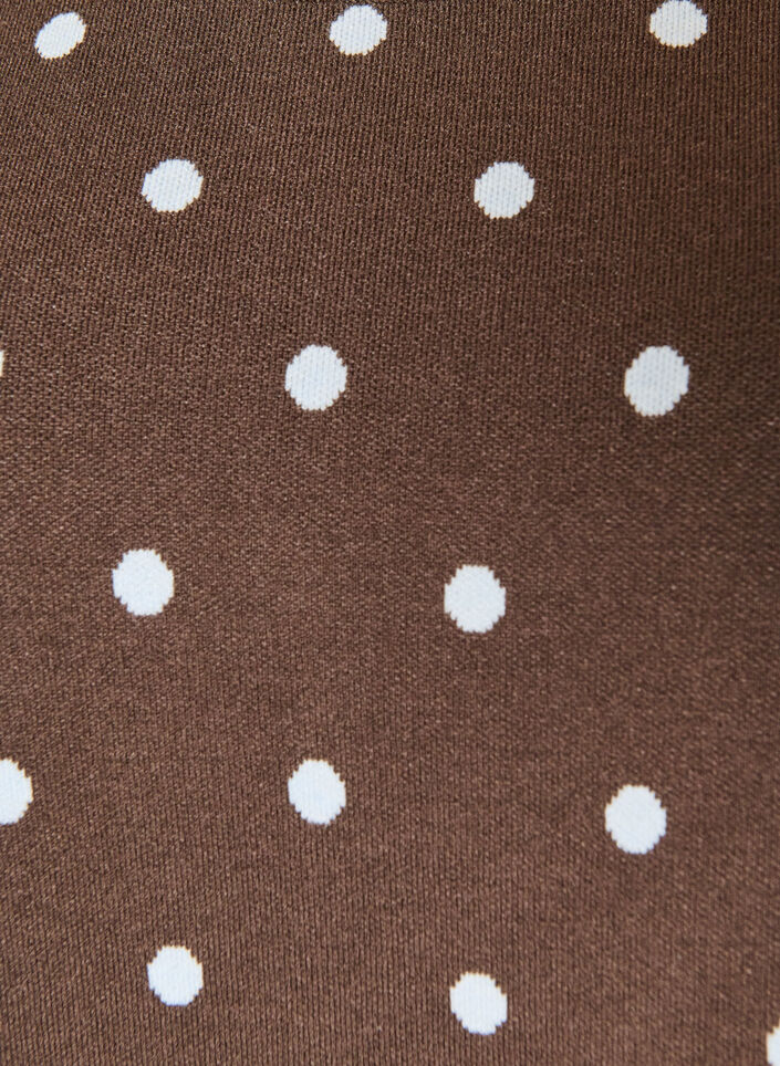 Lyhythihainen neulottu pusero pilkkukuviolla, Ruskea, Packshot image number 2