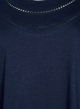T-paita puuvillaa pitsillä, Navy Blazer, Packshot image number 2