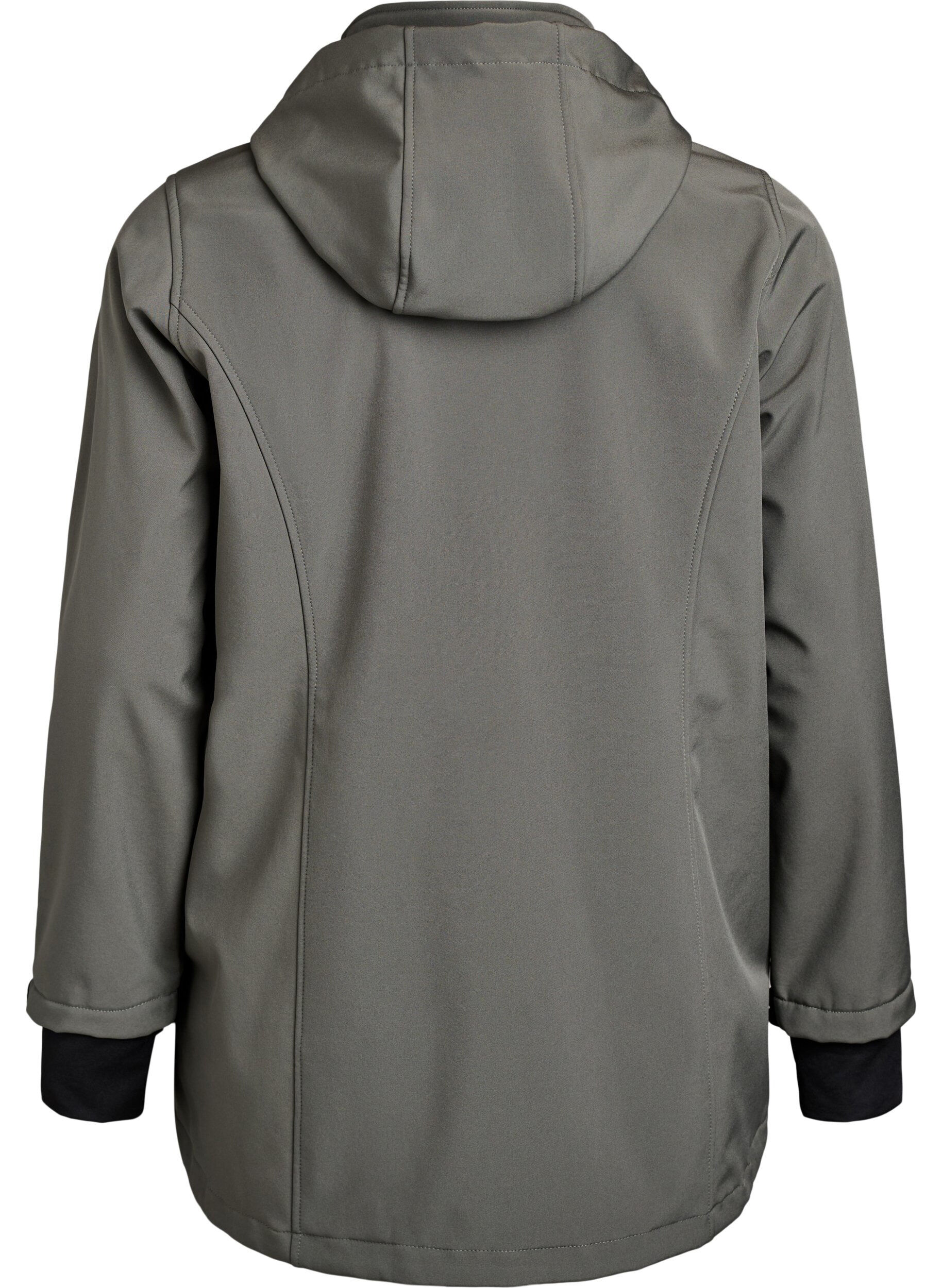 ZizziLyhyt softshell-takki irrotettavalla hupulla, Harmaa, Packshot image number 1