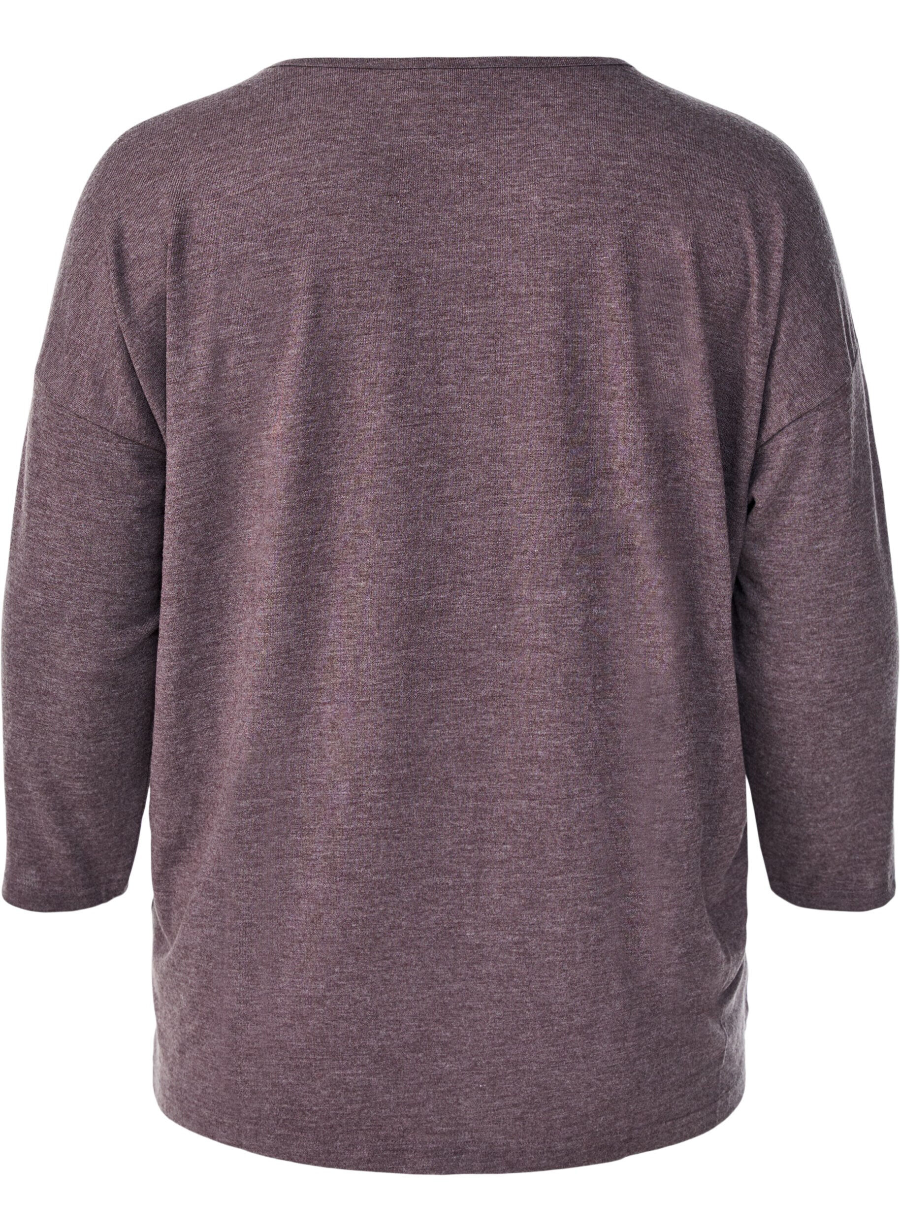 ZizziJerseypusero 3/4-hihoilla, Ruskea, Packshot image number 1