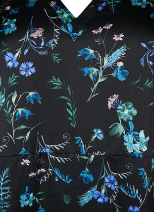 Pitkähihainen midi-mekko kukkakuvioinnilla, Blue Flower AOP, Packshot image number 2