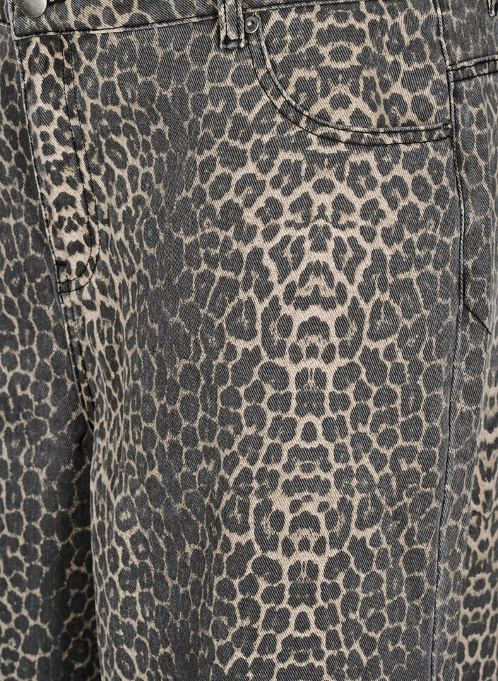 Leopardikuvioiset farkkubermudat, Ruskea, Packshot image number 2