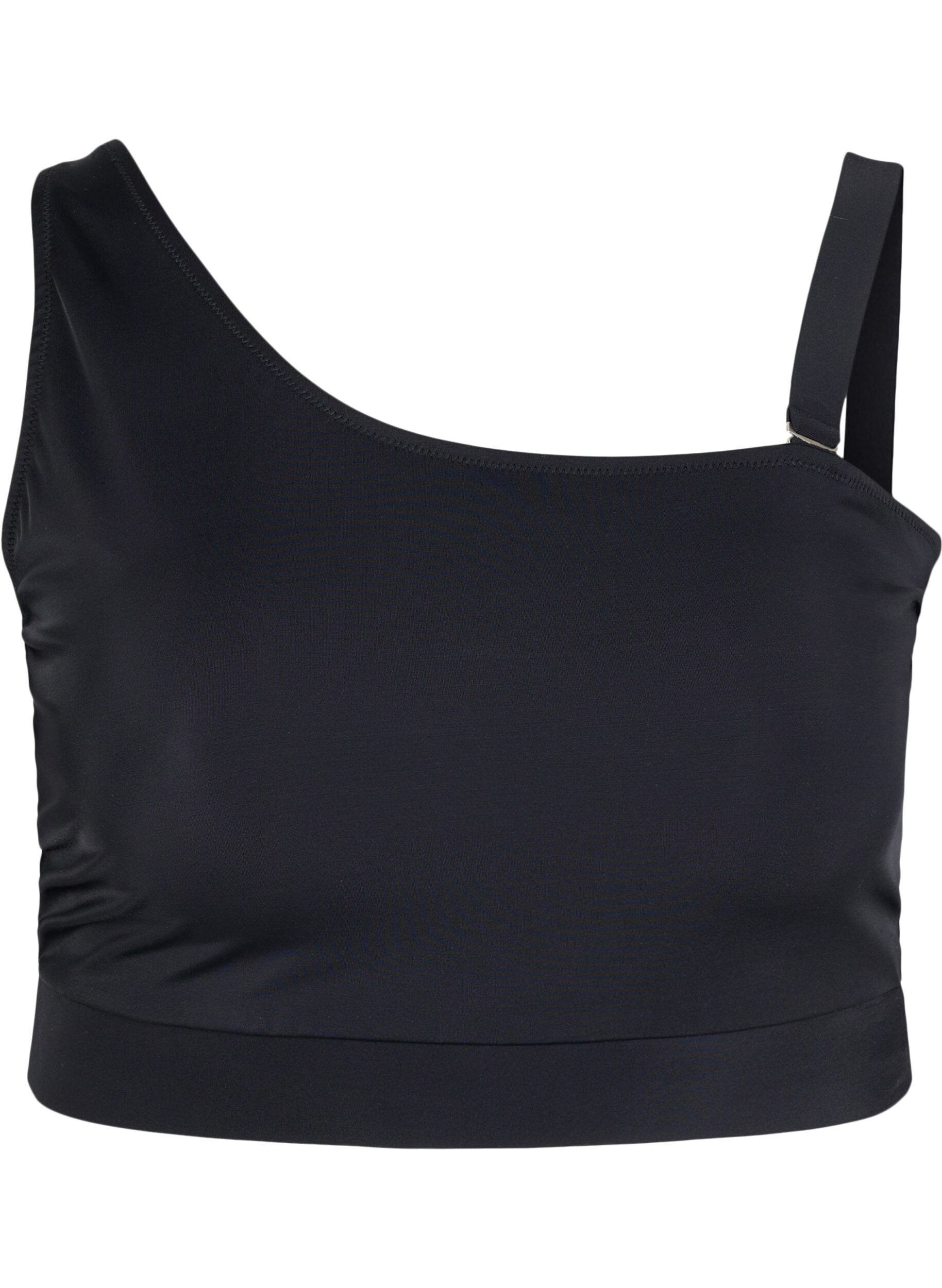 ZizziOne shoulder -bikiniyl&auml;osa, Black, Packshot image number 0