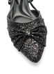 Kimalteleva slingback-korkokenk&auml; rusettikoristeella, Musta, Packshot image number 3