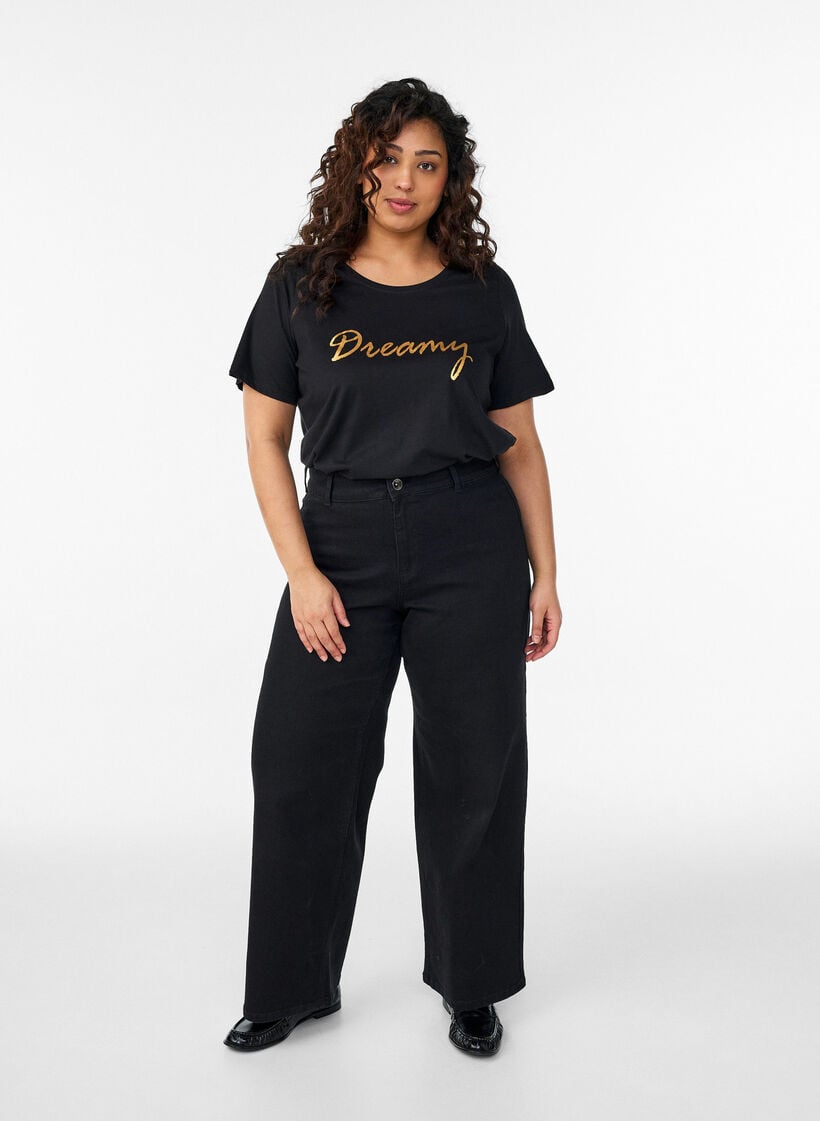 FLASH - T-paita printill&auml;, Musta, Model image number 1