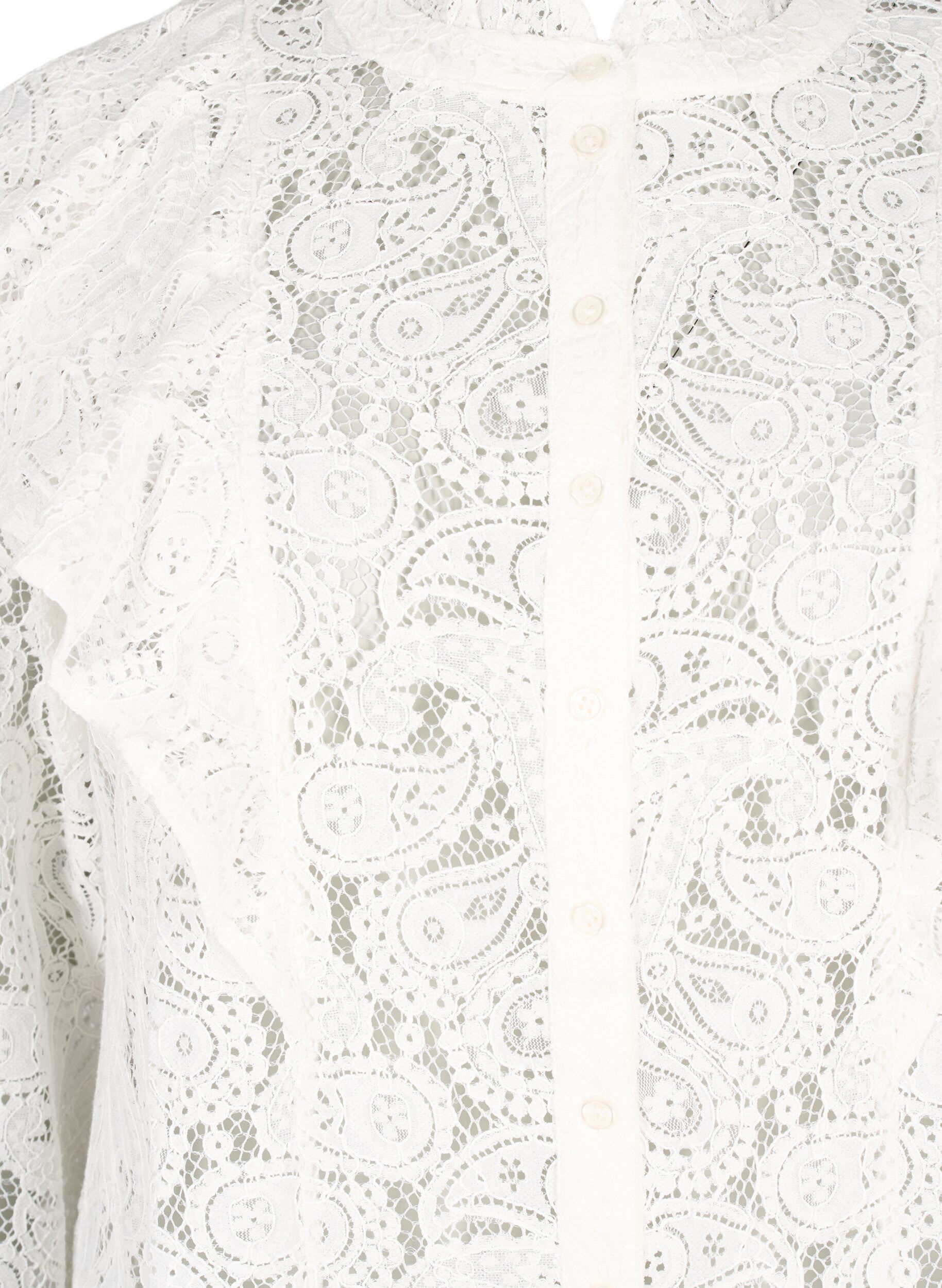 Zizzi Pitsinen paitapusero r&ouml;yhel&ouml;yksityiskohdilla, Snow White, Packshot image number 2