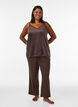 Velourpaita pitsireunuksella, Ruskea, Model image number 1