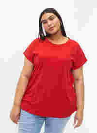 Lyhythihainen t-paita puuvillasekoitteesta, Tango Red, Model