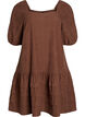 Lyhyt vakosamettimekko, jossa on neliskanttinen pääntie, Ruskea, Packshot image number 0