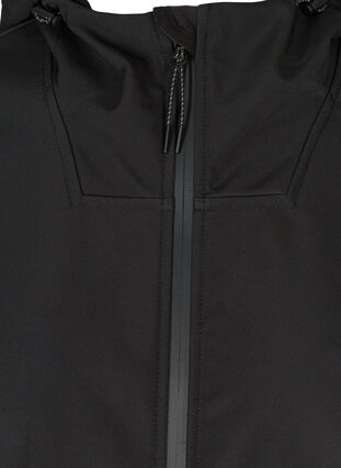 Softshell takki hupulla ja säädettävällä vyötäröllä, Black, Packshot image number 2