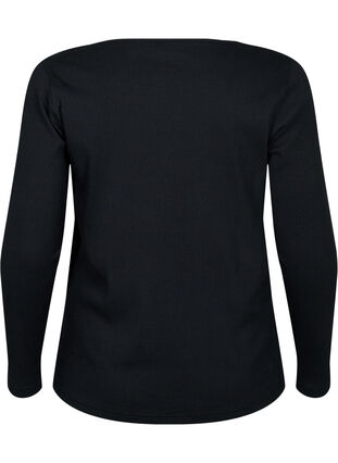 Pitkähihainen T-paita, jossa epäsymmetrinen leikkaus, Black, Packshot image number 1