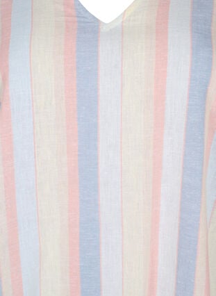Lyhyt mekko puuvillan ja pellavan sekoitteesta, Multi Color Stripe, Packshot image number 2