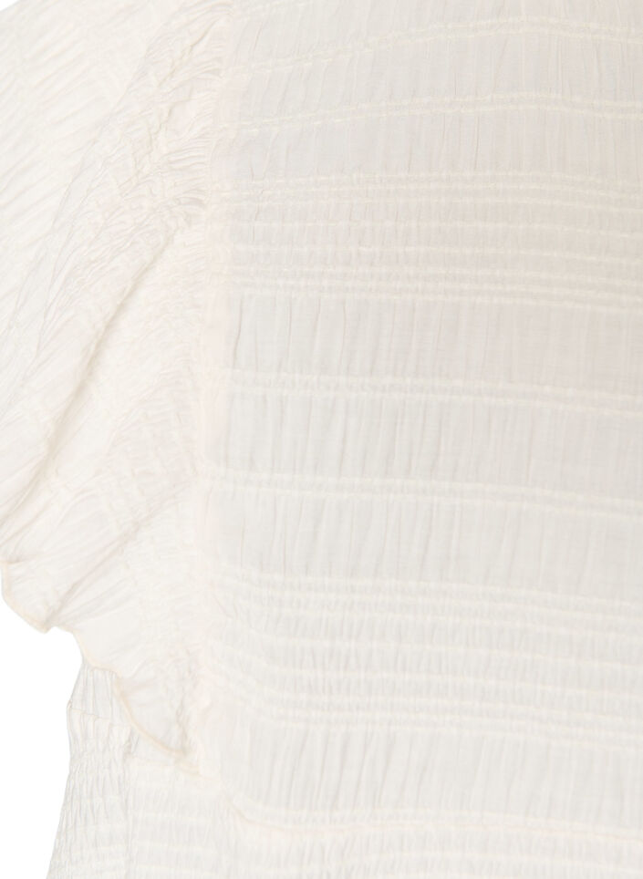 Pusero smock-tekstuurilla ja r&ouml;yhel&ouml;hihoilla, Vanilja, Packshot image number 2