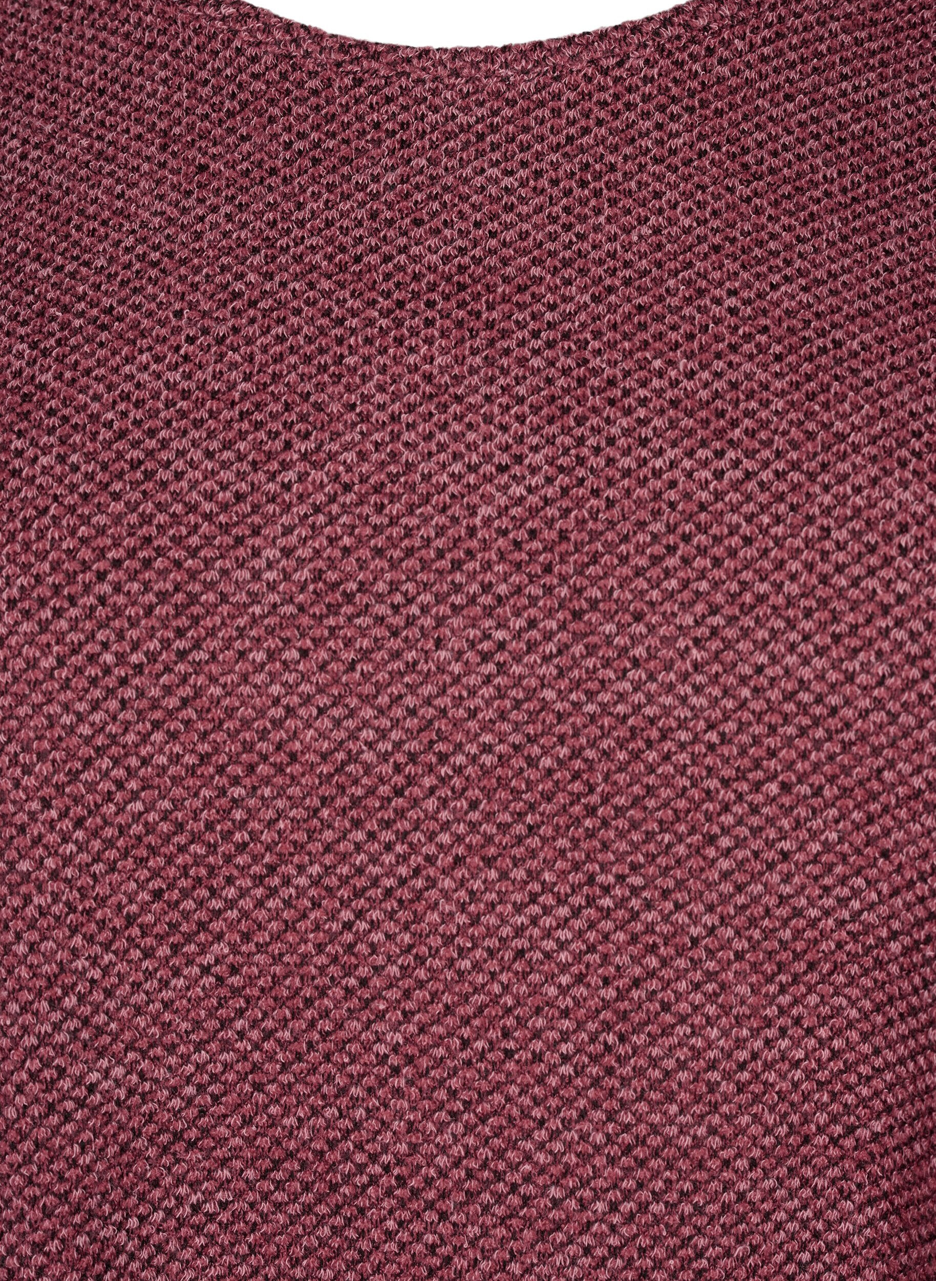 Zizzi Melange-Pusero, jossa py&ouml;re&auml; p&auml;&auml;ntie ja pitk&auml;t hihat, Dry Rose, Packshot image number 2