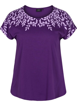 Puuvillainen t-paita printtiyksityiskohdilla , Violet Ind Mel Feath, Packshot image number 0