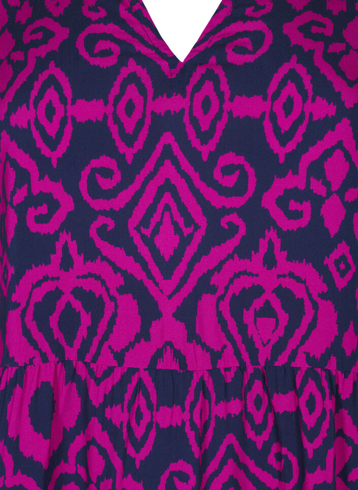 Lyhyt painokuvioitu A-linjainen mekko, Night Sky AOP, Packshot image number 2